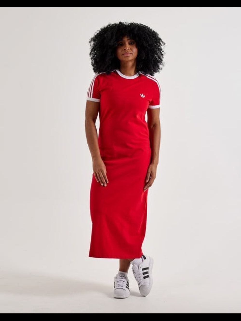 Adidas Red Maxi Dress with White Trim